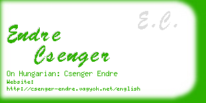 endre csenger business card